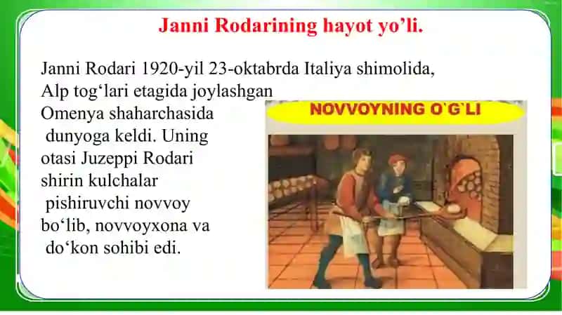 Janni Rodarining hayoti va ijodi 2