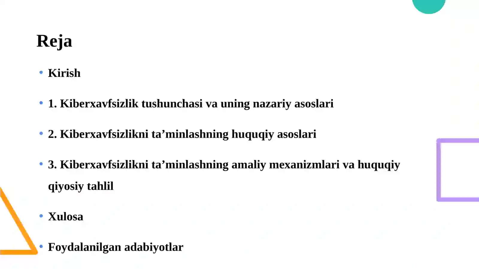 Kiberxavfsizlikning huquqiy va amaliy jihatlari 2