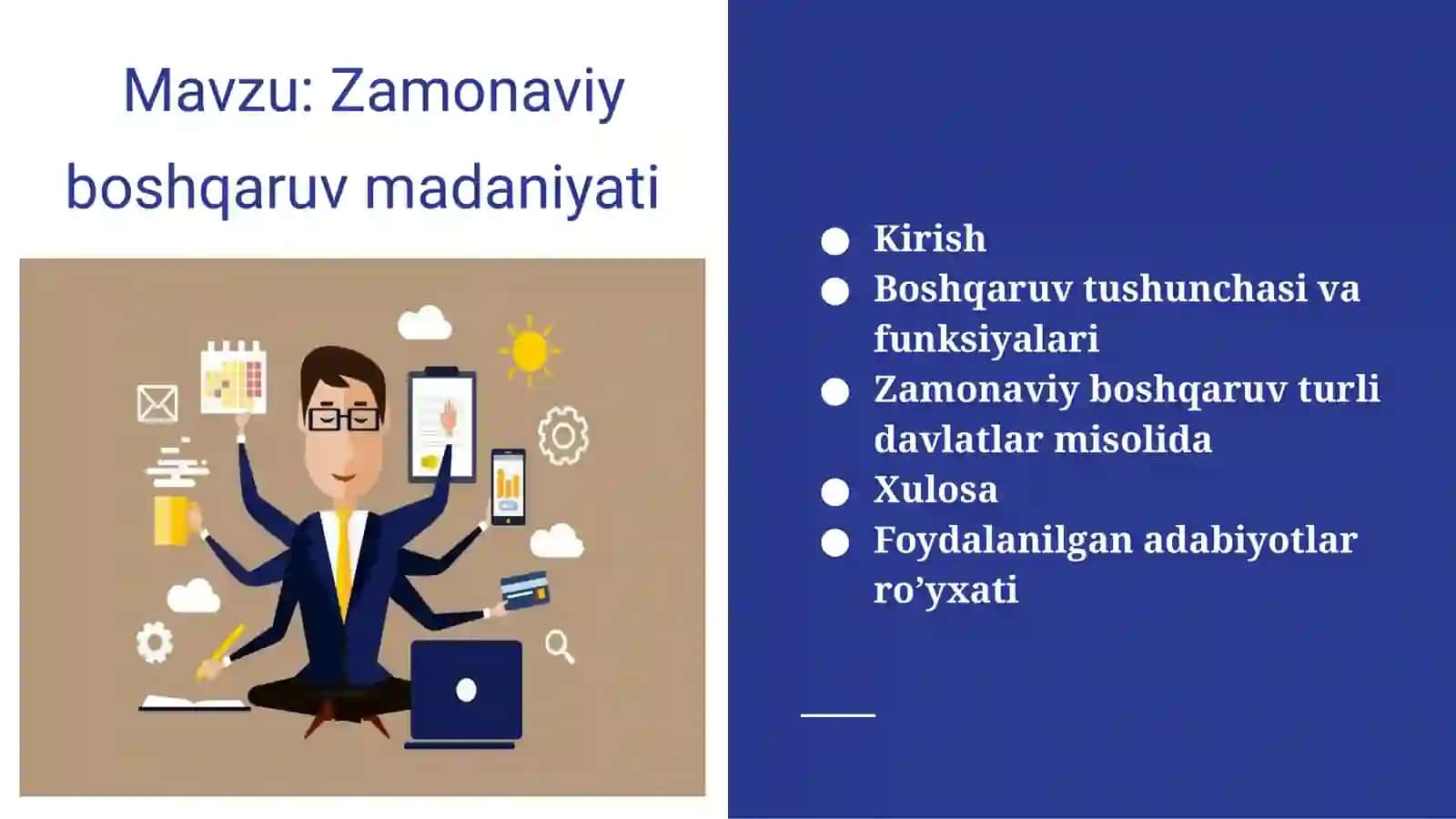 Zamonaviy boshqaruv madaniyati 2