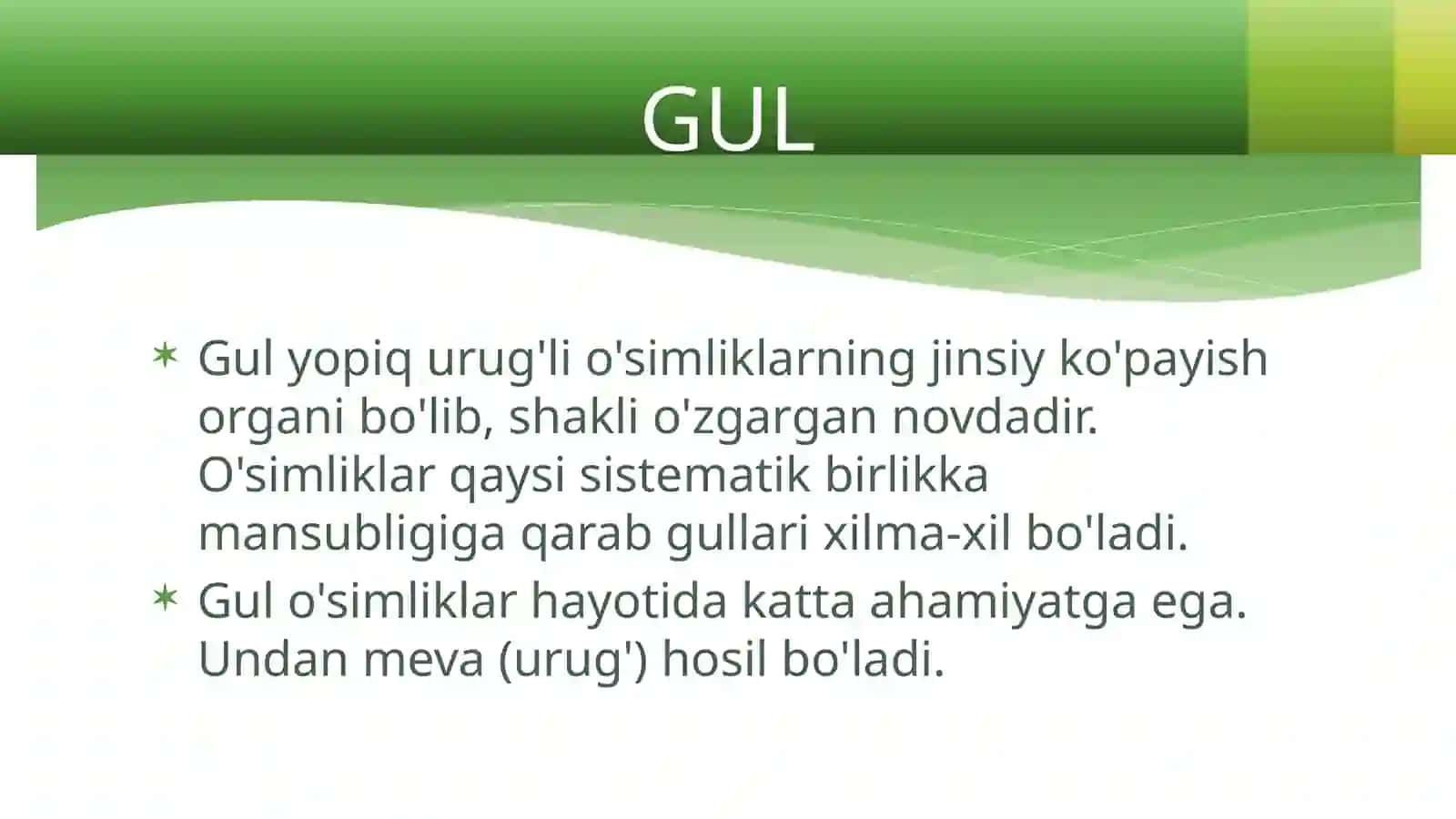 GUL-O'SIMLIKLARNING GENERATIV KO'PAYISH ORGANI 2