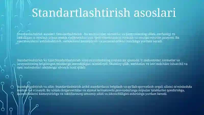 Standartlashtirish Va Sifat 2