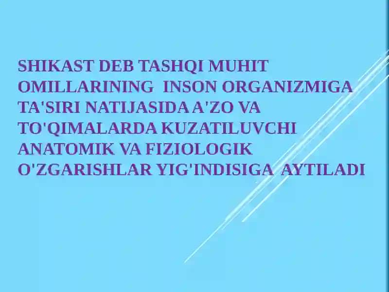 Shikastlanish. Travmatizm. Travmatik shok 2