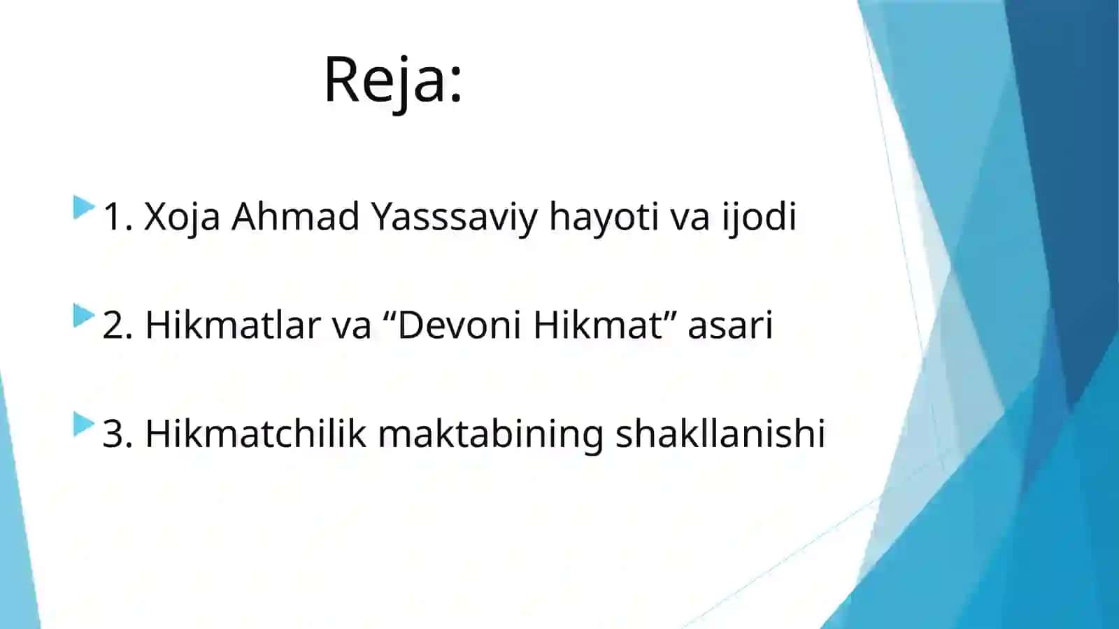 Xoja Ahmad Yassaviy hikmatchilik asoschisi 2