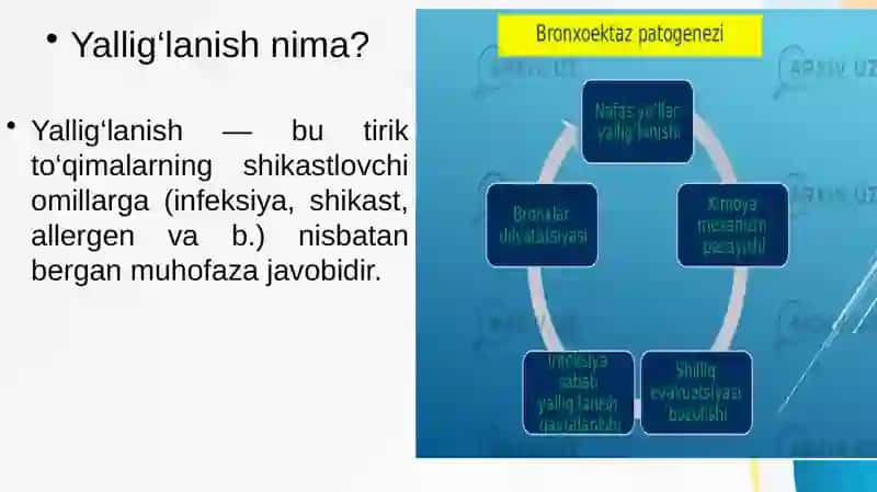 Yallig‘lanish va reparatsiya. Yallig‘lanishni tarifi va umumiy nomoyon bo‘lishi. O‘tkir yallig‘lanish. 2
