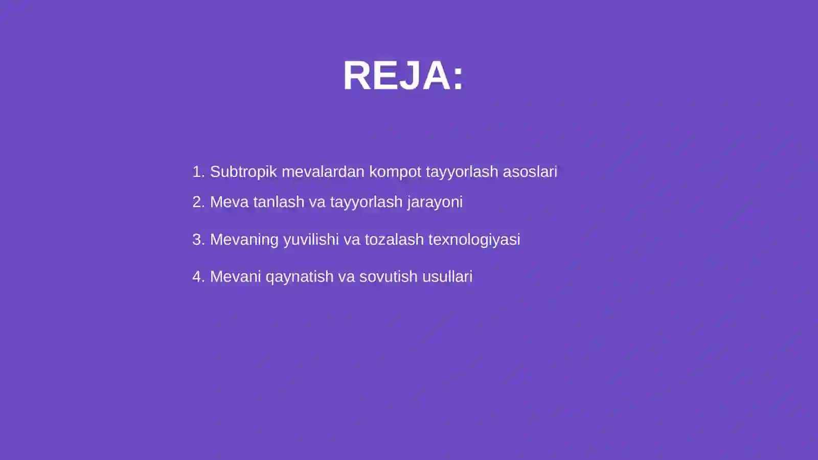 Subtropik mevalardan kompot olish texnologik sxemasi 2