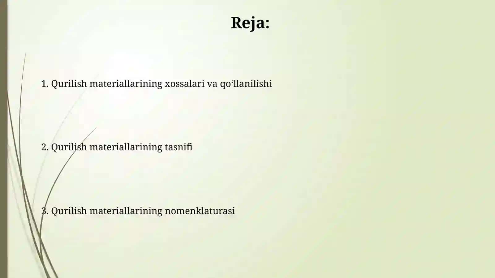 Devorpob qurilish materiallarning tasniflanishi,naminklaturasi va ishlatilish xususiyatlari 2