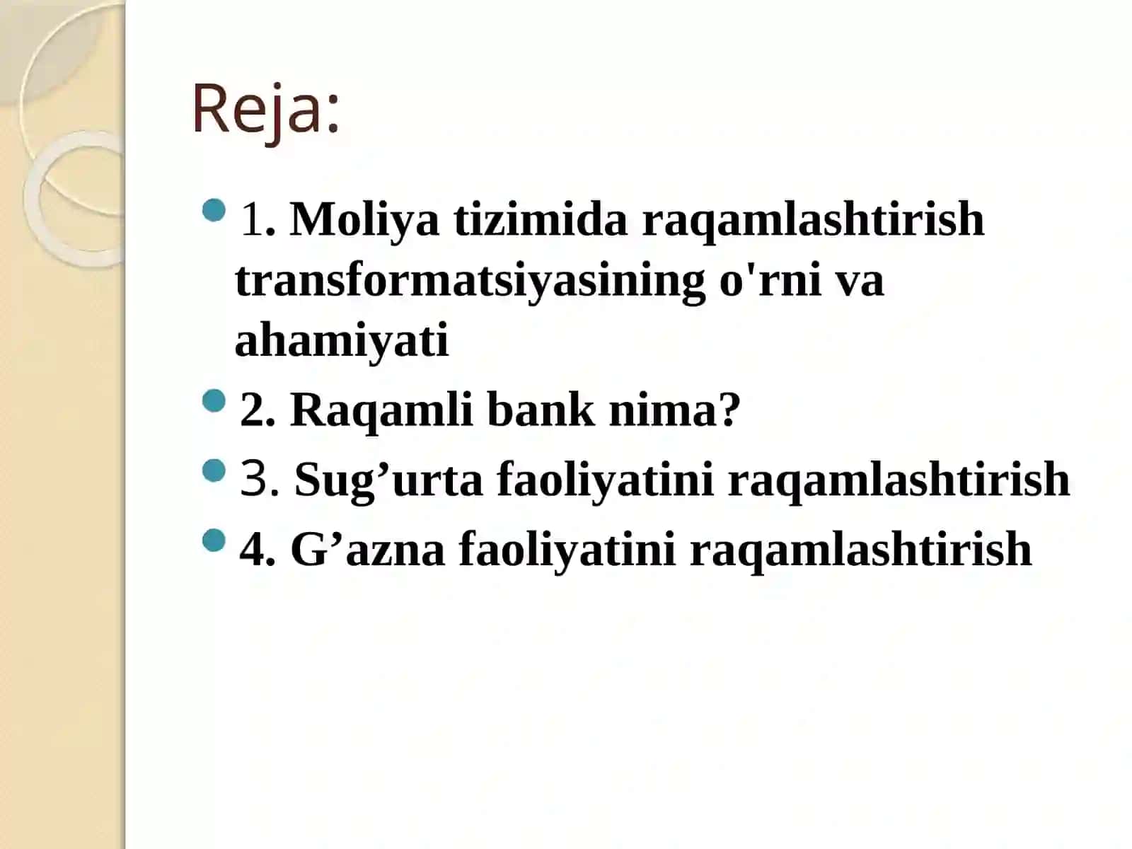 Moliyat izimida raqamlashtirish transformatsiyasining o'rni va ahamiyati 2