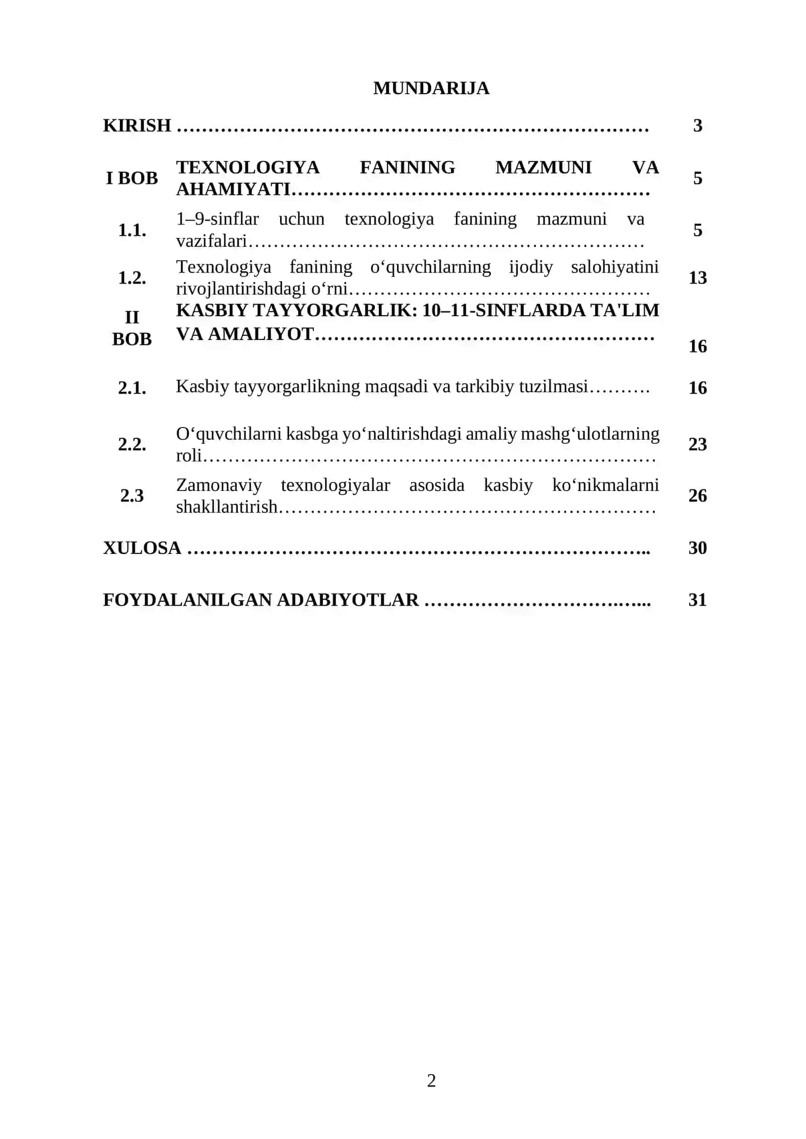1-9 SINFLARDA TEXNOLOGIYA FANI MAZMUNI VA 10-11 SINFLARDA KASBIY TAYYORGARLIK 2