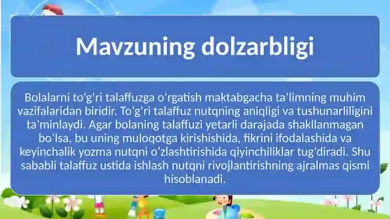 Bolalarni to'g'ri talaffuzga o'rgatish 2