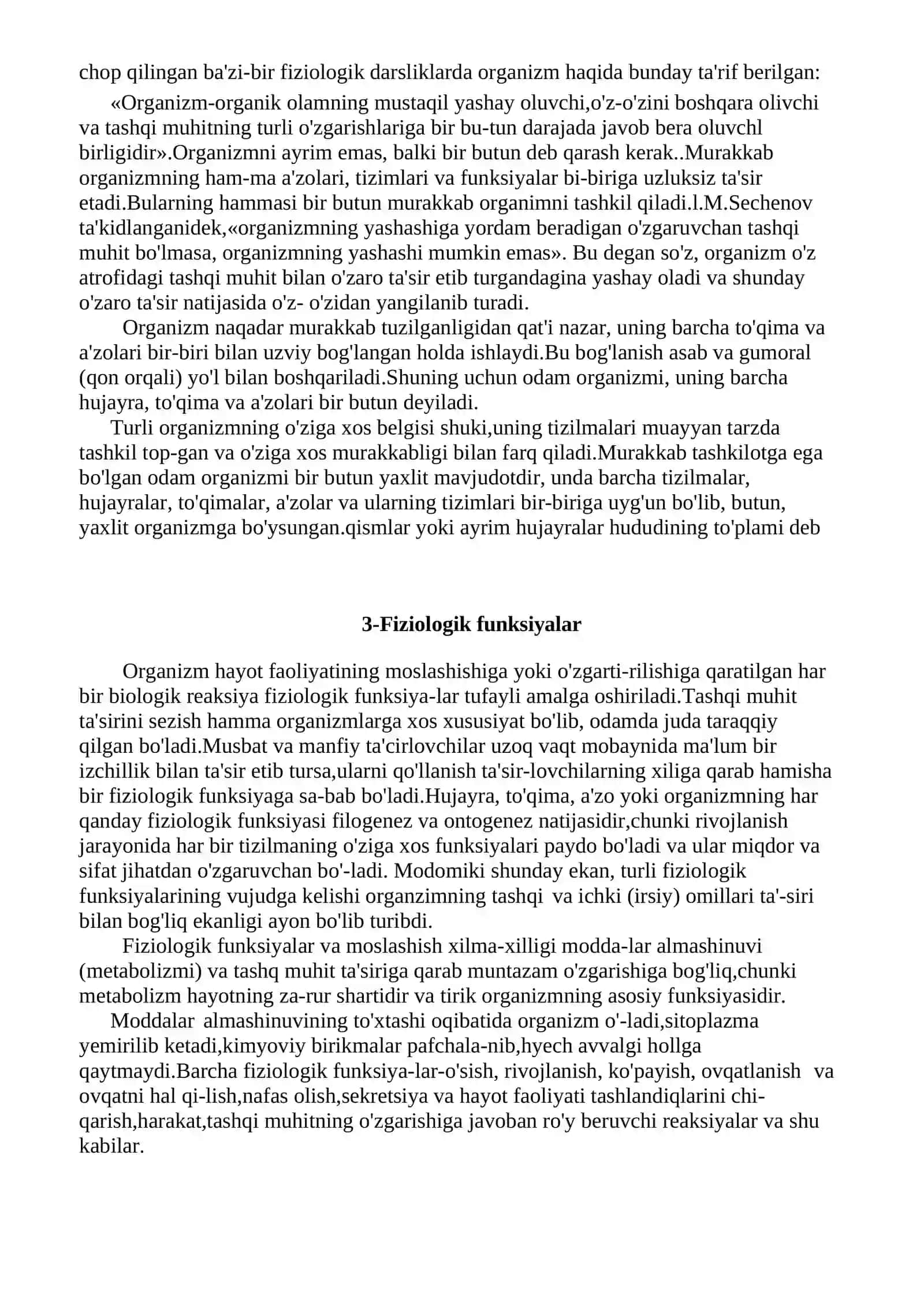 Fiziologiyaga va yosh fiziologiyasiga kirish 2