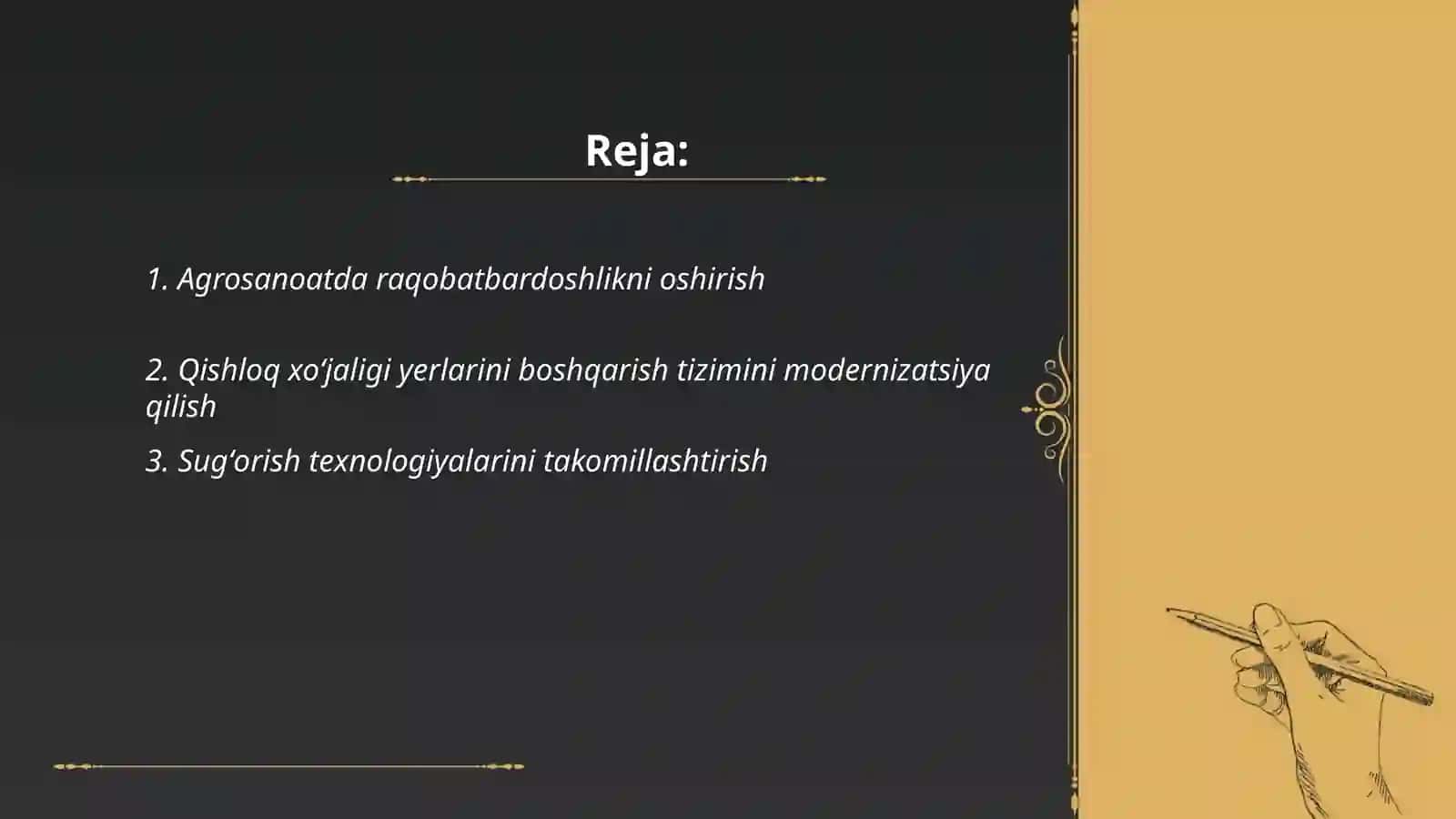 Oʻzbekiston Respublikasi qishloq xoʻjaligini rivojlantirishning 2020-2030 yillarda moʻljallangan strategiyasi 2