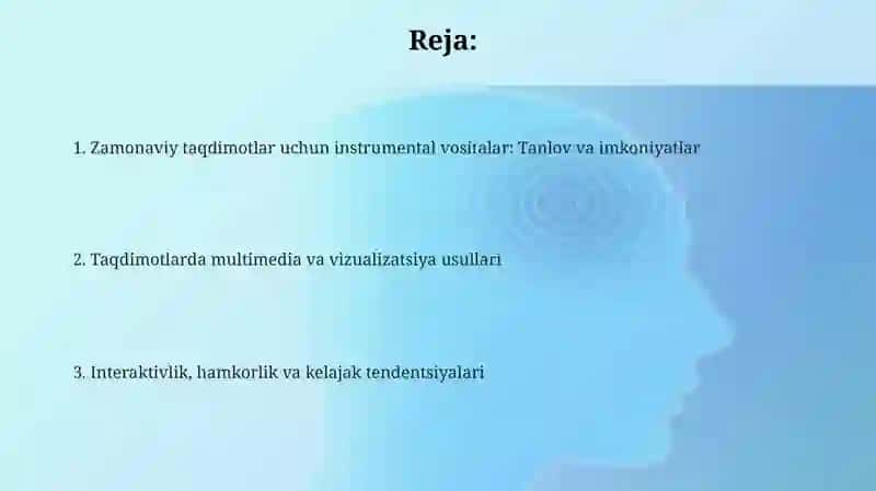 Zamonaviy taqdimotlar uchun instrumental vositalar 2