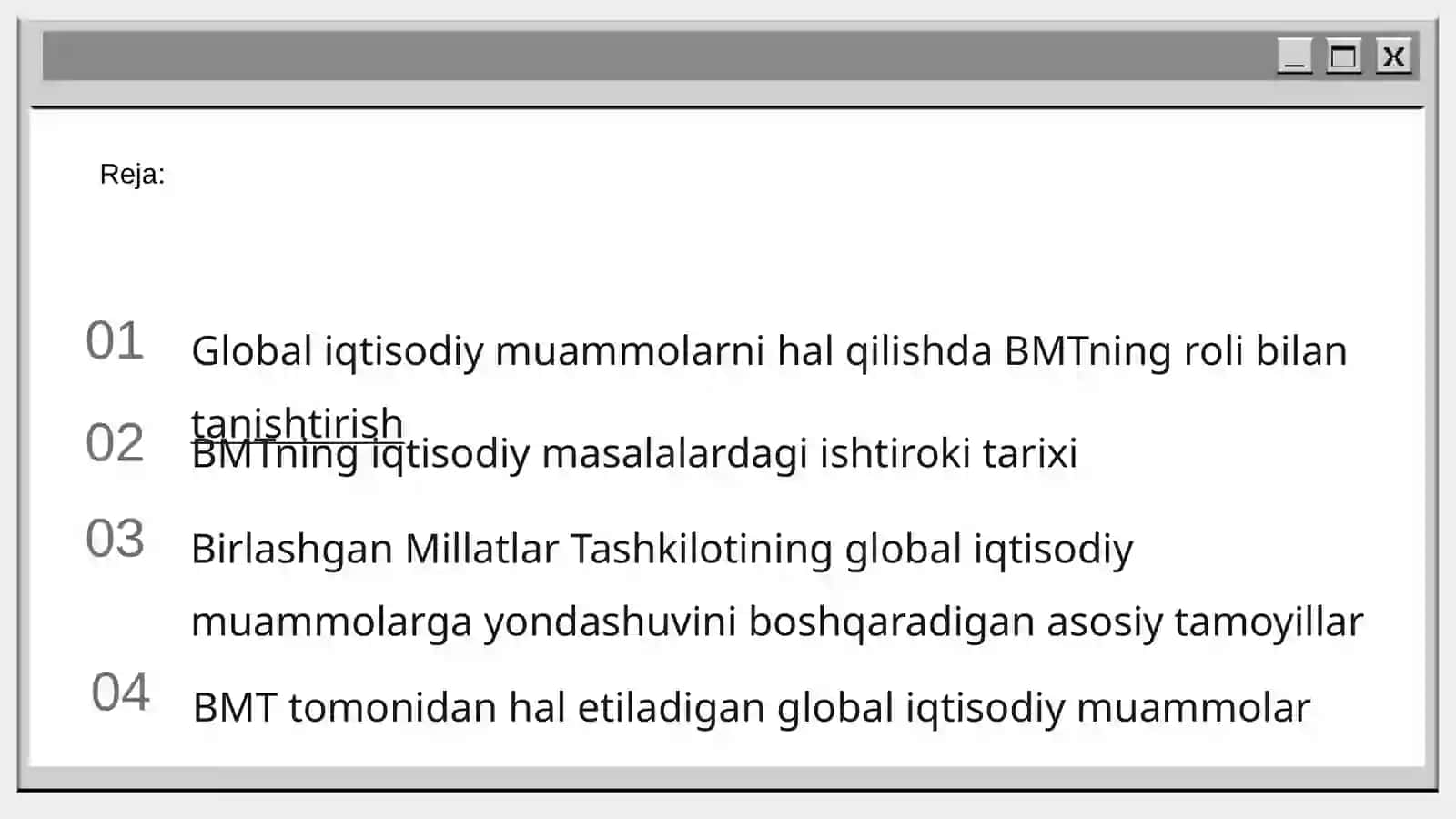 Global iqtisodiy muammolarni yechishda BMT ning roli 2