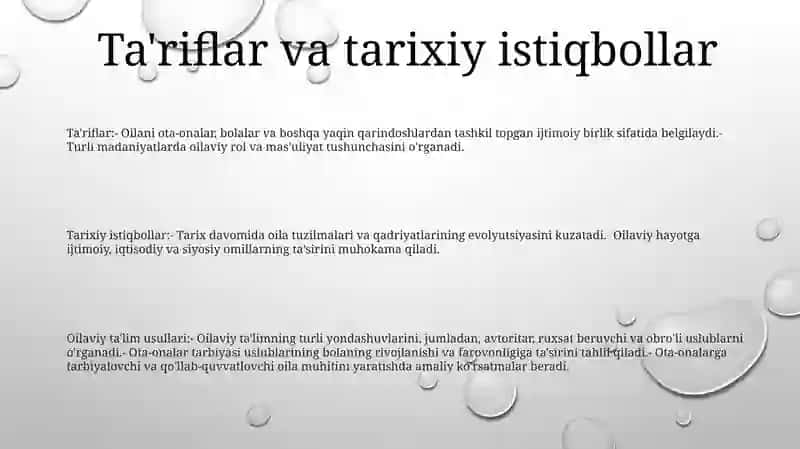 Nikoh Va Oila Haqidagi Tasavvurlar. Oilaviy Tarbiya Uslublari. Samariddin 2
