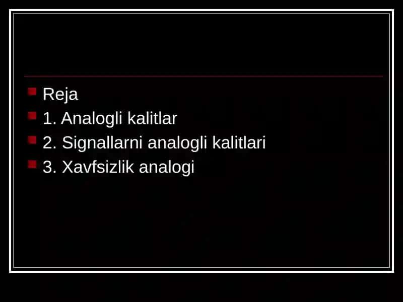 Analogli kalit 2