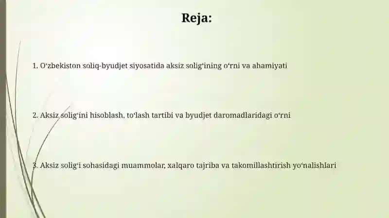 Aksiz soligʻining nazariy asoslari va O'zbekistondagi rivojlanish tarixi 2