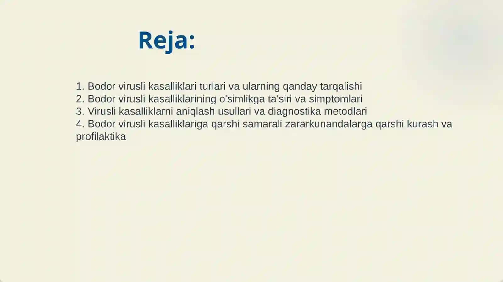 BODORINGNING VIRUSLI KASALLIKLARI VA ULARGA QARSHI KURASH CHORALARI 2