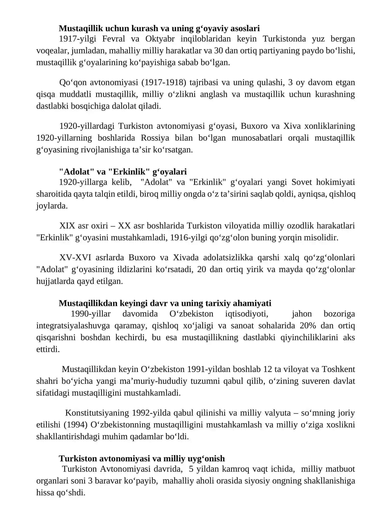 Ózbekistonda mustaqilik goyalorining tarixiy asoslori 2