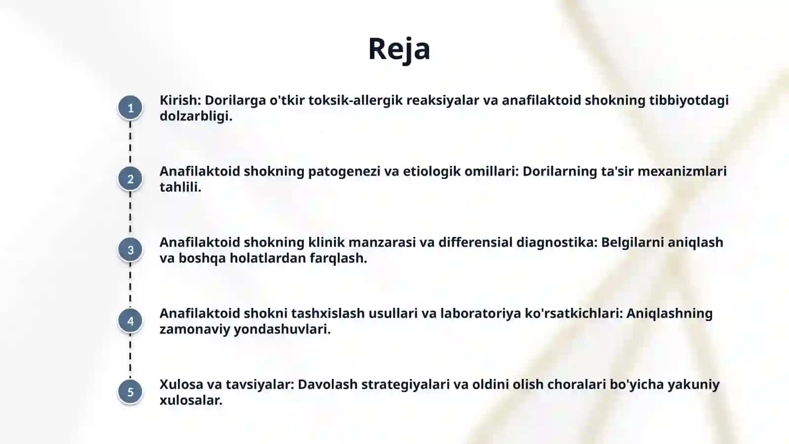 Dorilarga o'tkir toksiko-allergik reaksiyalar .Anafilaktoid shok diagnostikasi va klinikasi 2