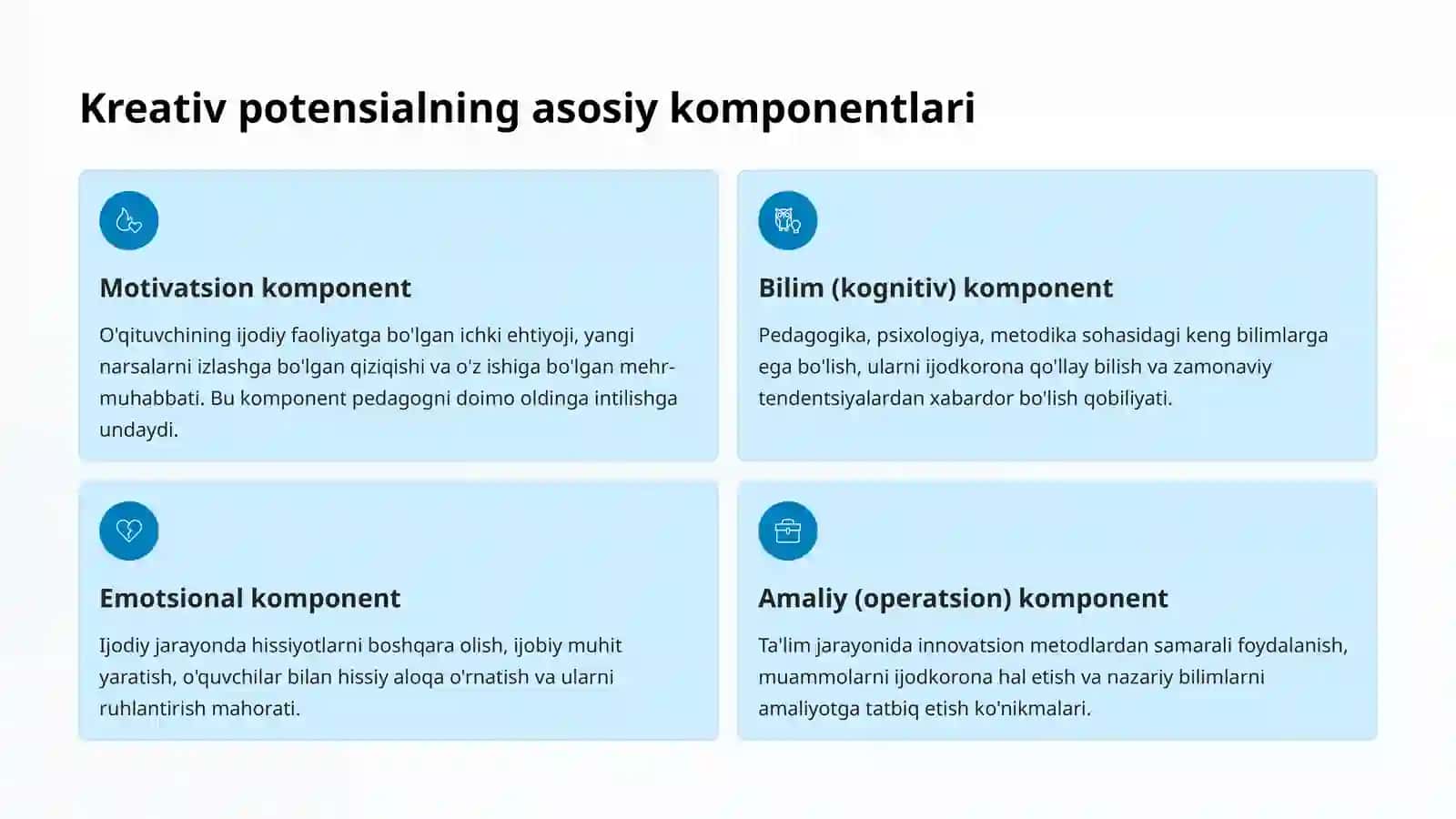 Pedagog kreativ potensialining tarkibiy asoslari 2