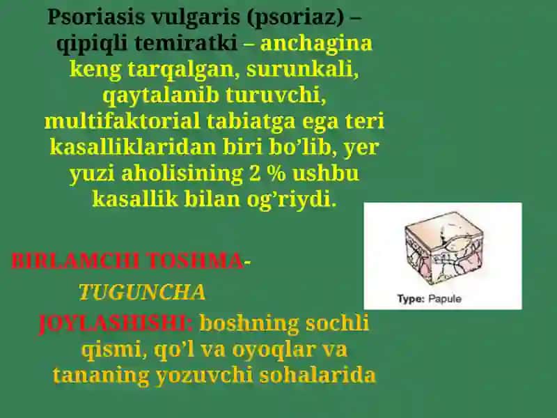 PSORIAZvaQIZIL YASSI TEMIRATKININGATIPIK TURLARI 2