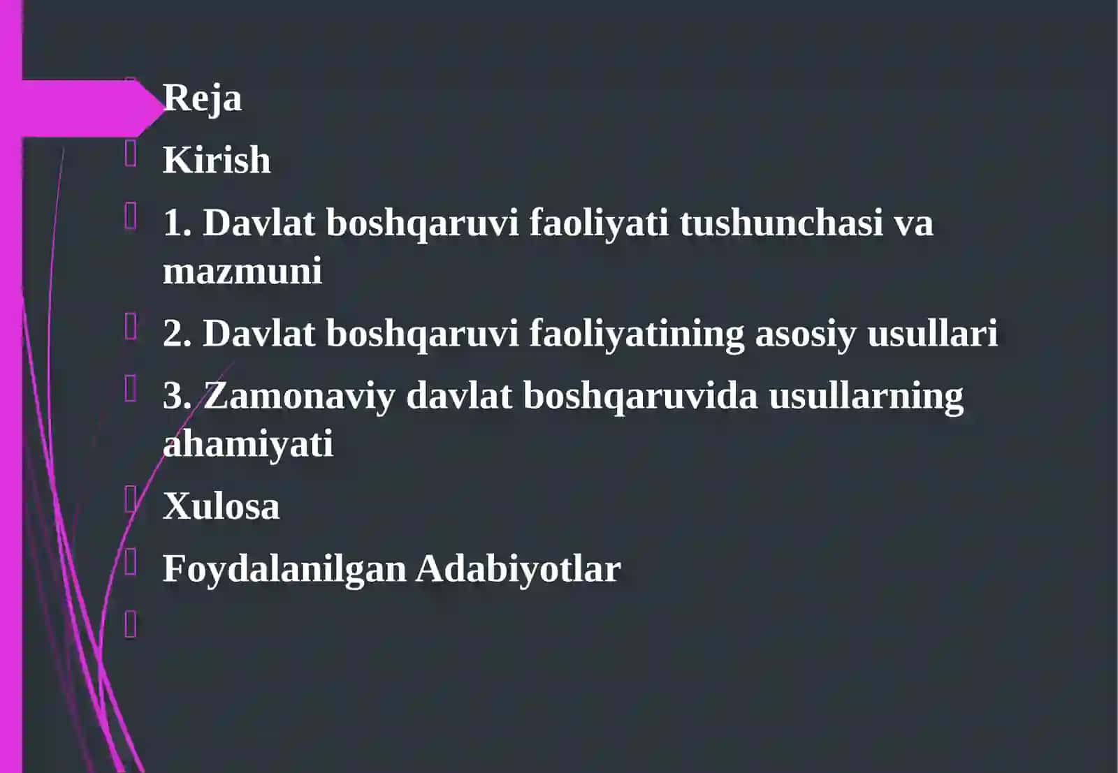 Davlat boshqaruv organlari faoliyatida boshqaruv usullari 2