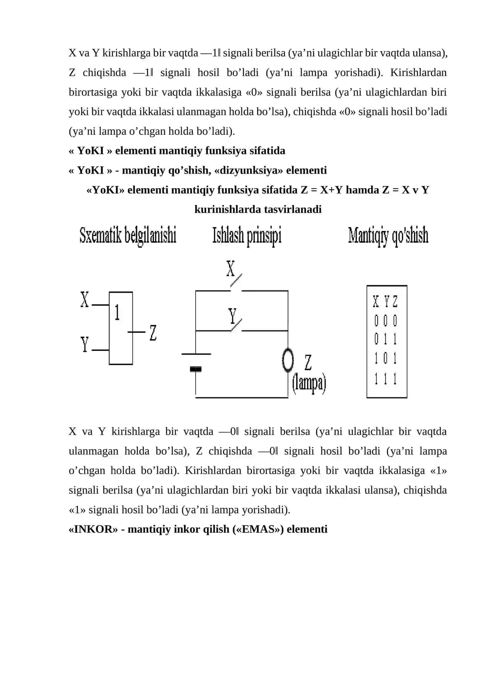Mantiqiy elementlar va ularni qurish 2