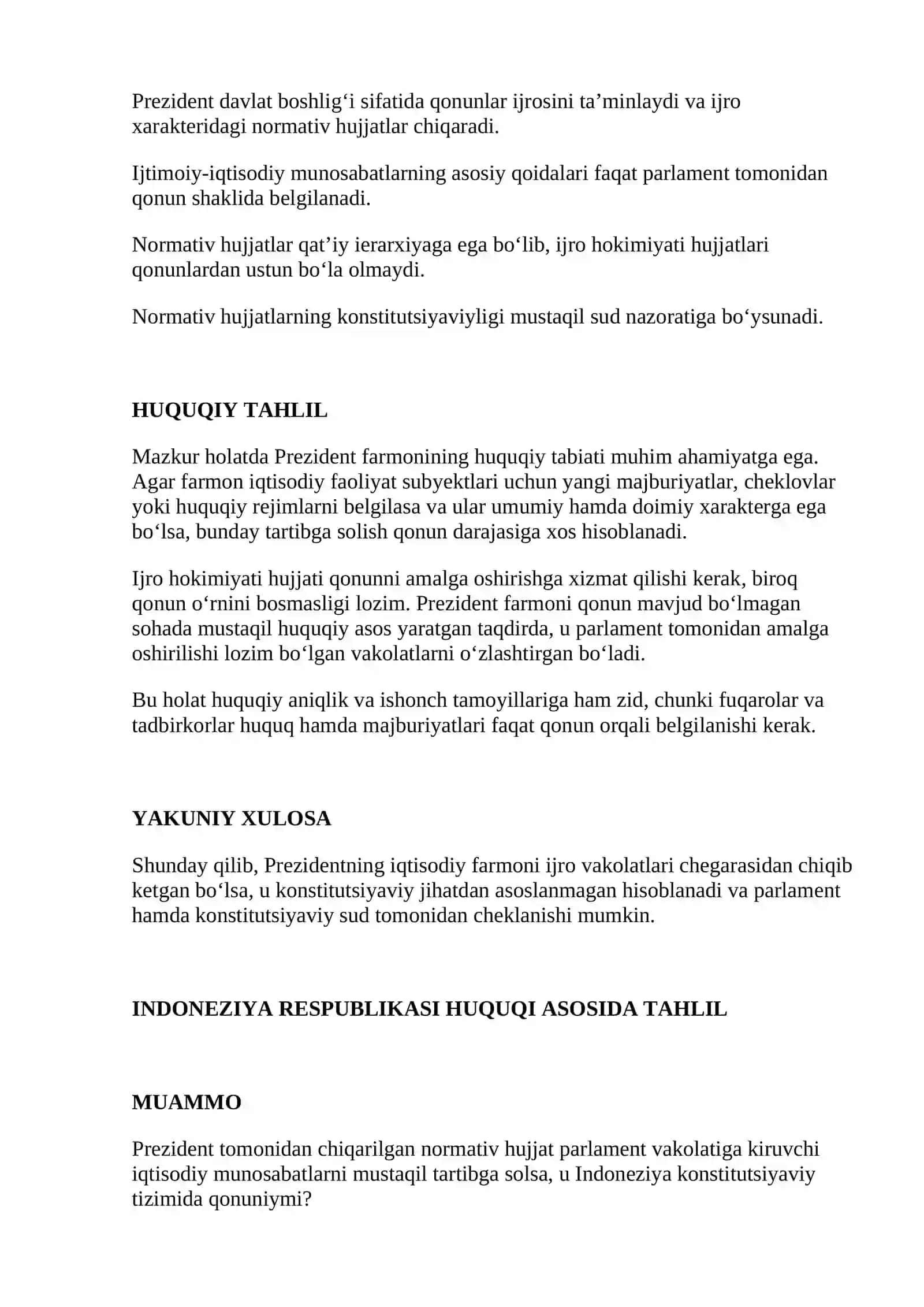 Iqtisodiy tartibga solish farmoni 2