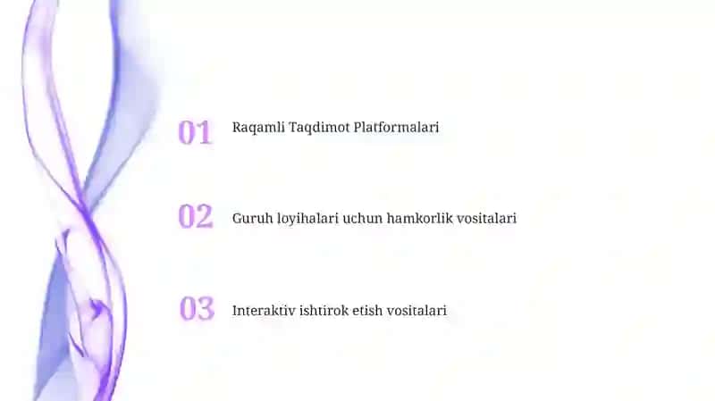 Taʼlim jarayonida taqdimotlar ishlab chiqarishning instrumental vositalari 2