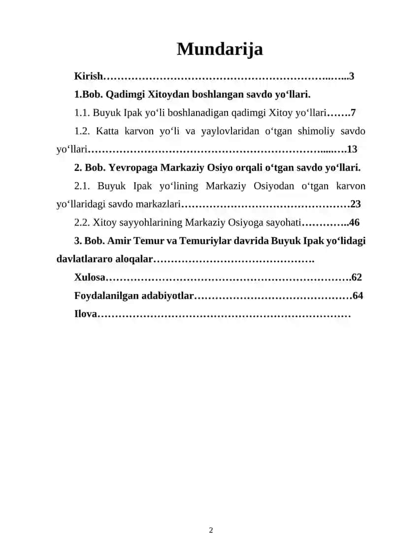Yevropaga Markaziy Osiyo orqali o`tgan savdo yo‘llari tarixi 2