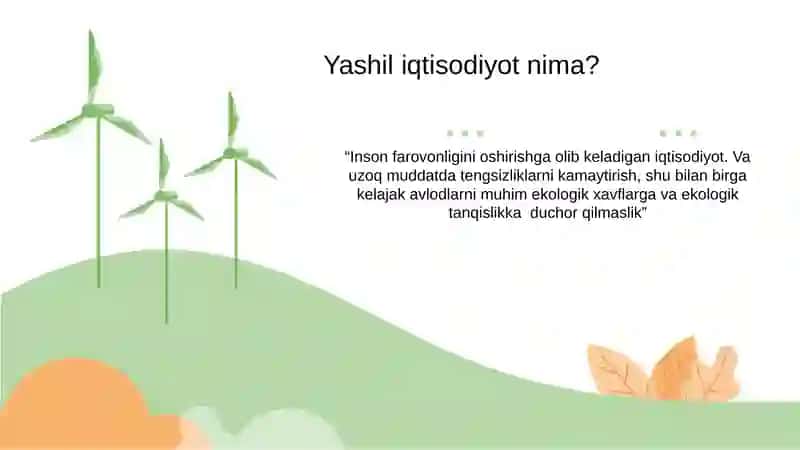 Yashil iqtisodiyot va barqaror rivojlanish 2