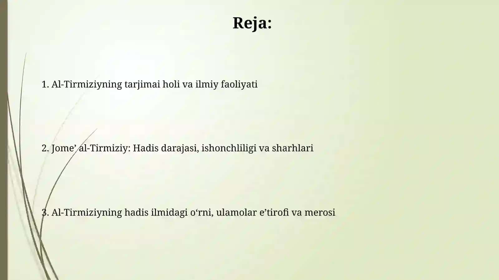Al-Tirmiziyning tarjimai holi va ilmiy faoliyati 2