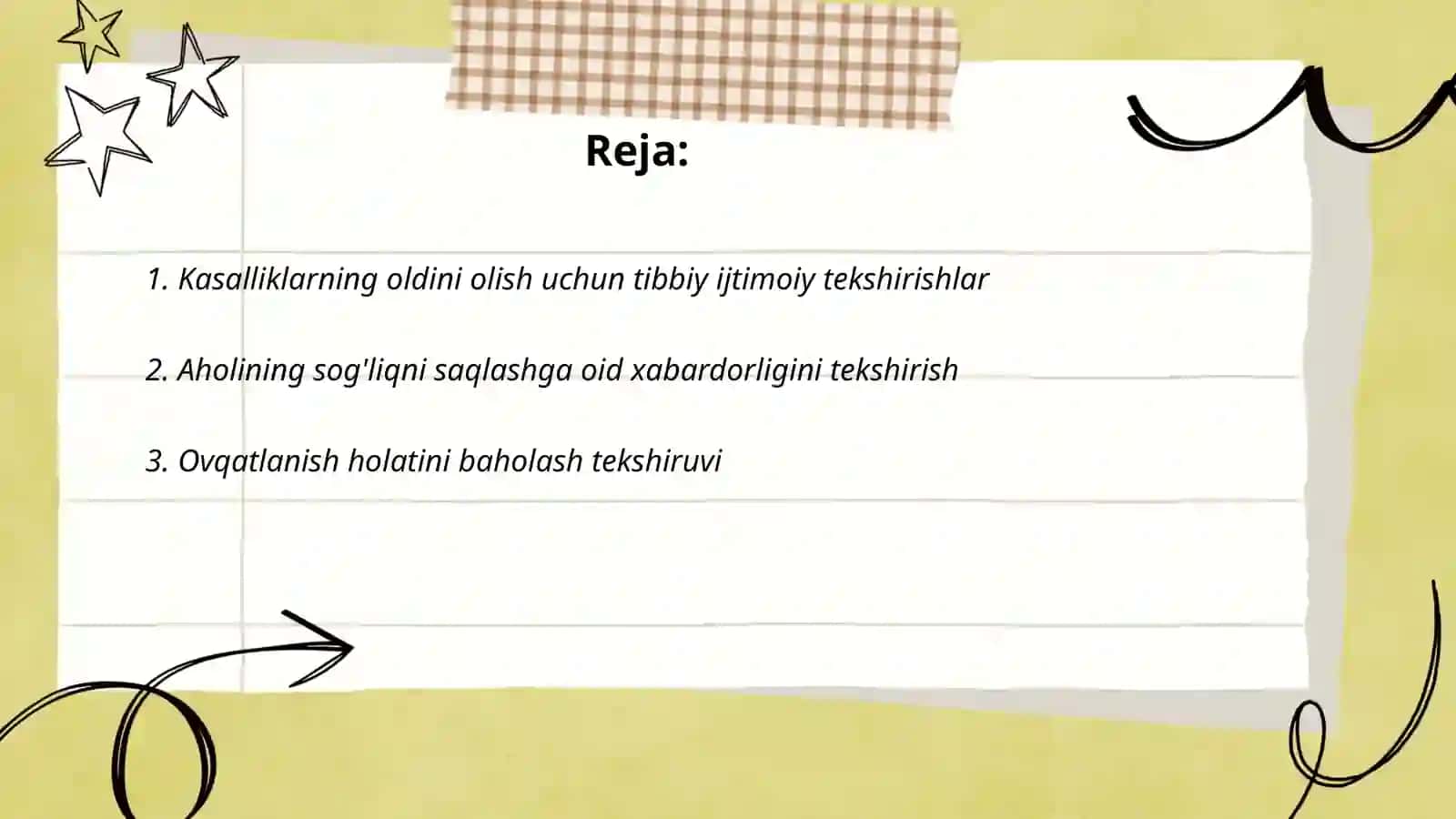 Tibbiy ijtimoiy tekshirishlarning turlari 2