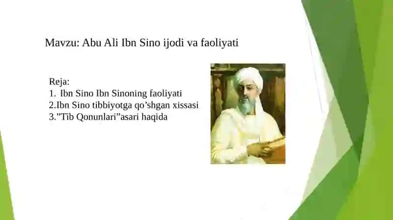 Abu Ali Ibn Sino ijodi va faoliyati 2