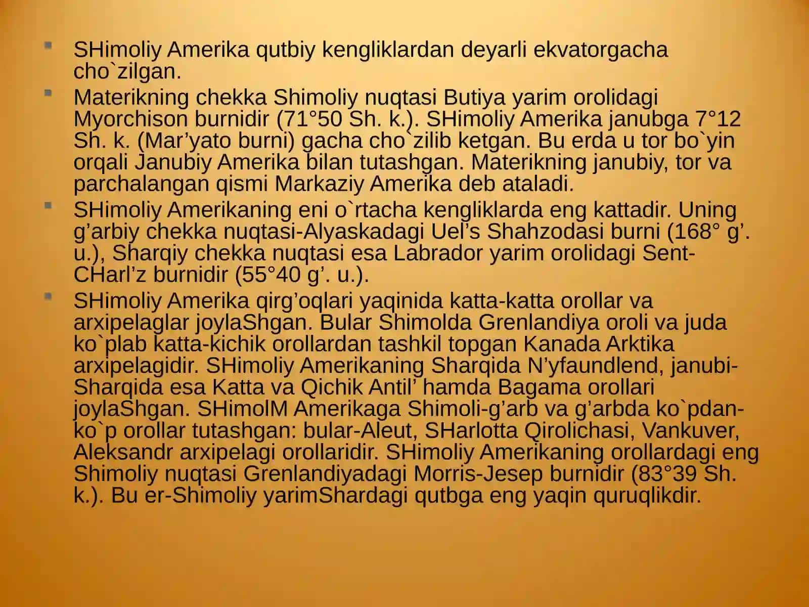 Shimoliy Amеrika matеrigining gеografik joylashuvi va tabiatining shakllanishi 2