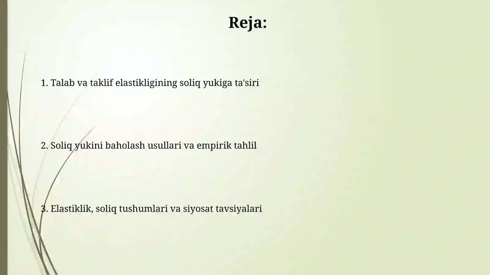 Talab va taklif elastikligi va soliq yukini hisoblash 2