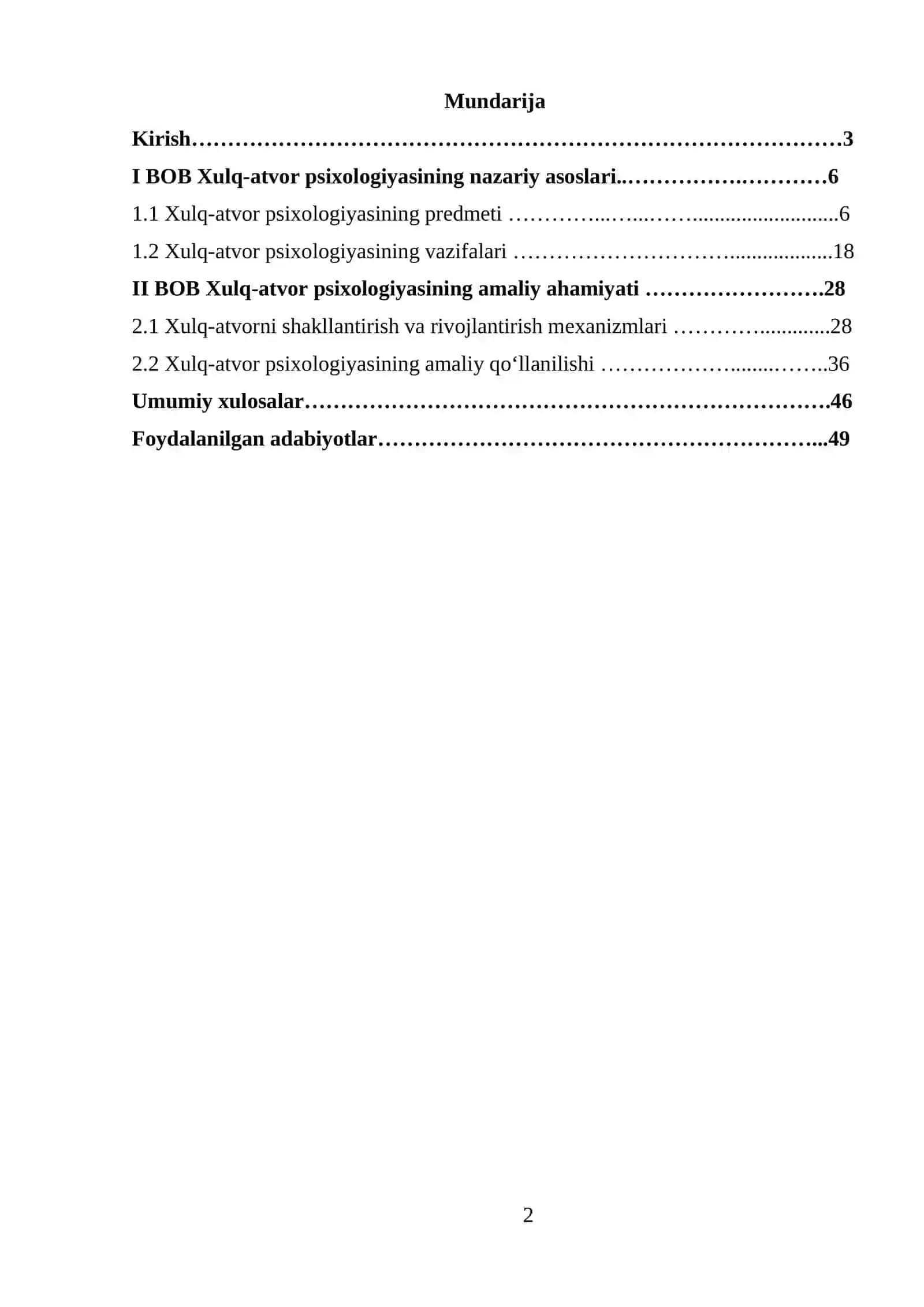 Xulq-atvor psixologiyasining predmeti va vazifalari 2