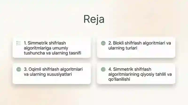Simmetrik shifrlash algaritmlari va ularning tahlili 2