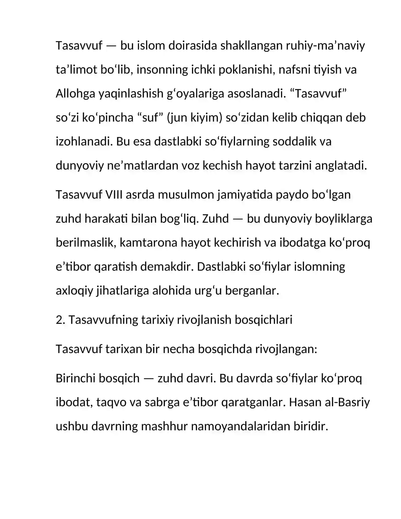 ISLOMDA MISTITSIZM (TASAVVUF) TARIXI 2
