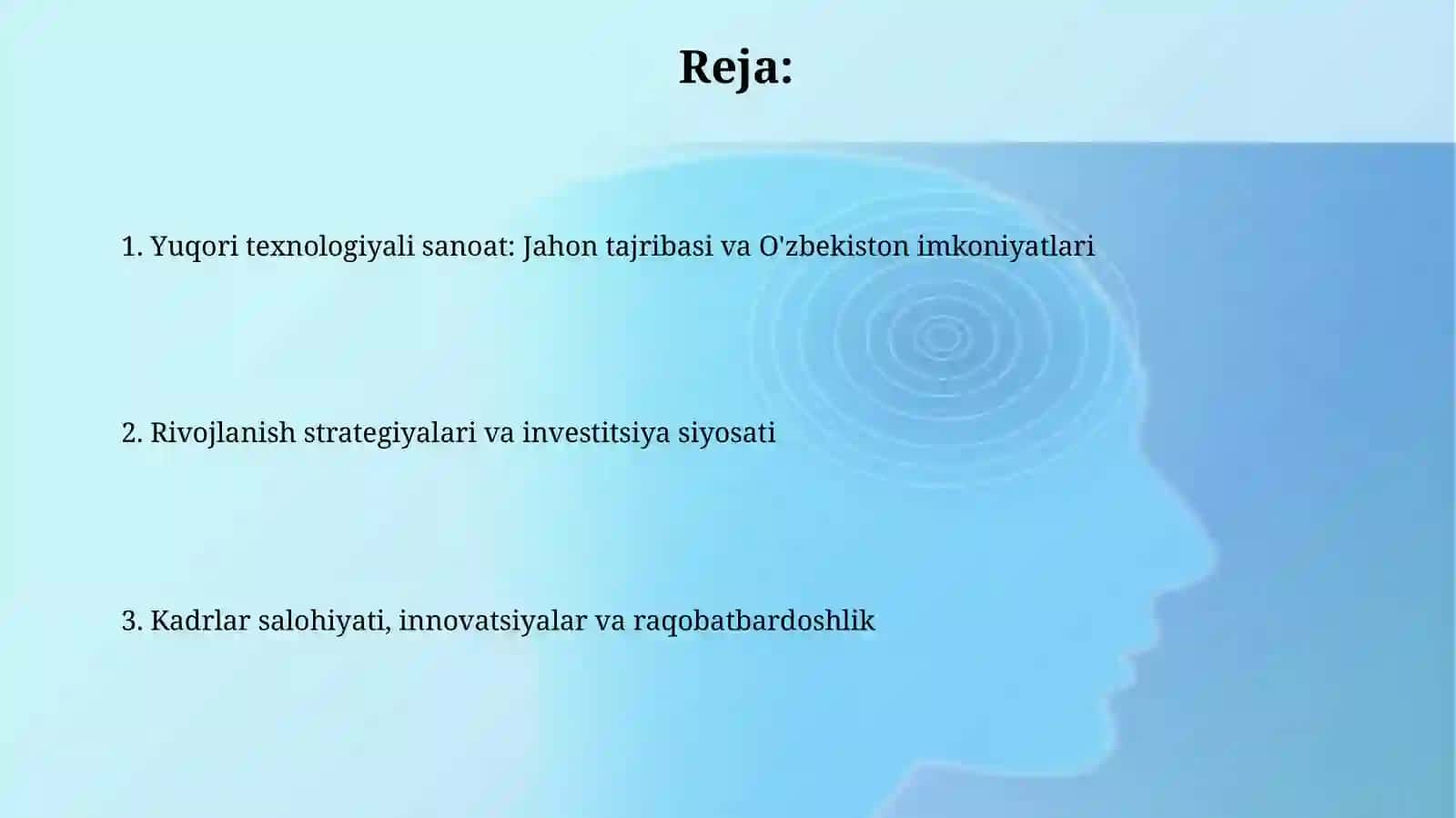 Юкори техналогияли тармоқларни ривожлантириш иқтисодиётини модернизациялаш 2