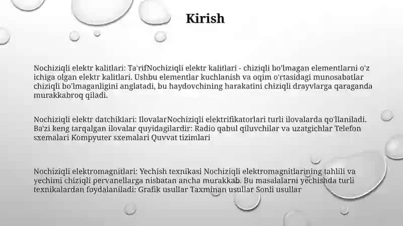 Nochiziqli Elektr Zanjirlari 2