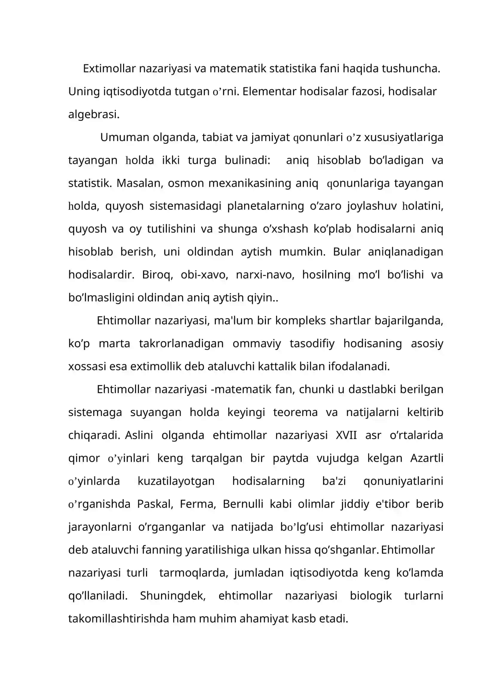 Ehtimollar nazariyasi va matematik statistika haqida tushincha 2