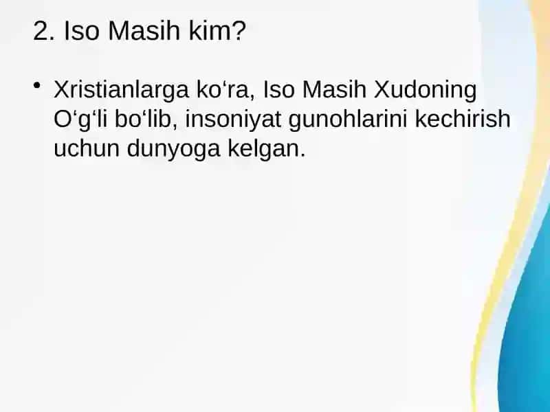 Xristianlik dinining paydo bo'lishi 2