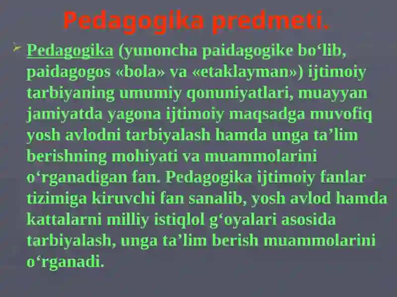 Pedagogika fanining maqsad va vazifalari 2