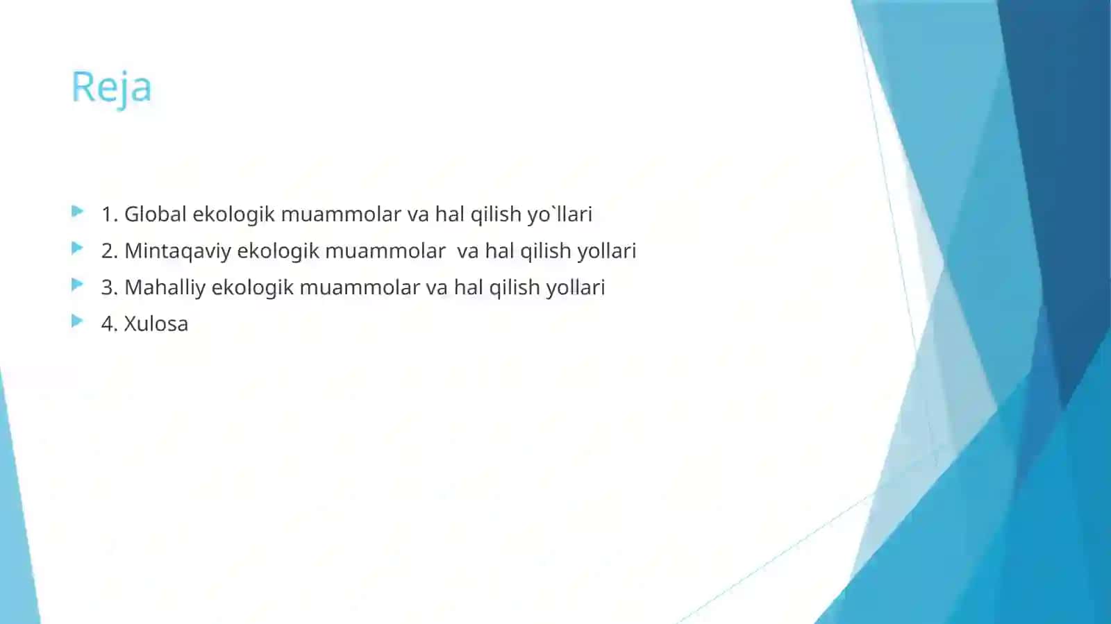Ekologik muammolar va hal qilish yo'llari 2
