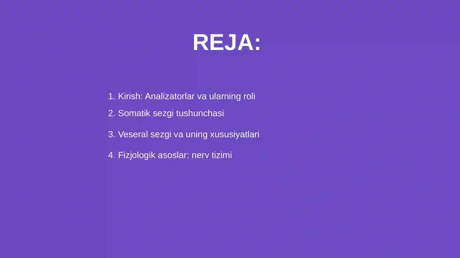 Analizatorlar Fizologiyasi somatik va veseral sezish 2
