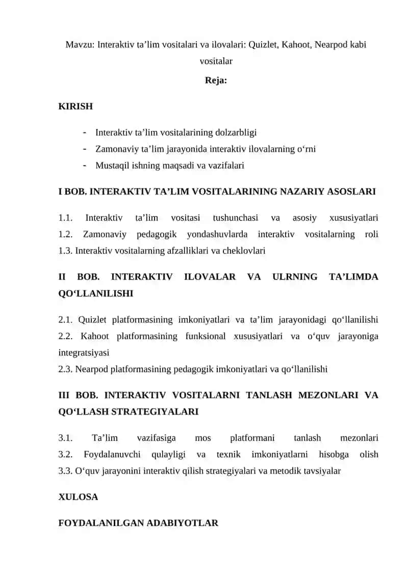 Interaktiv ta’lim vositalari va ilovalari 2