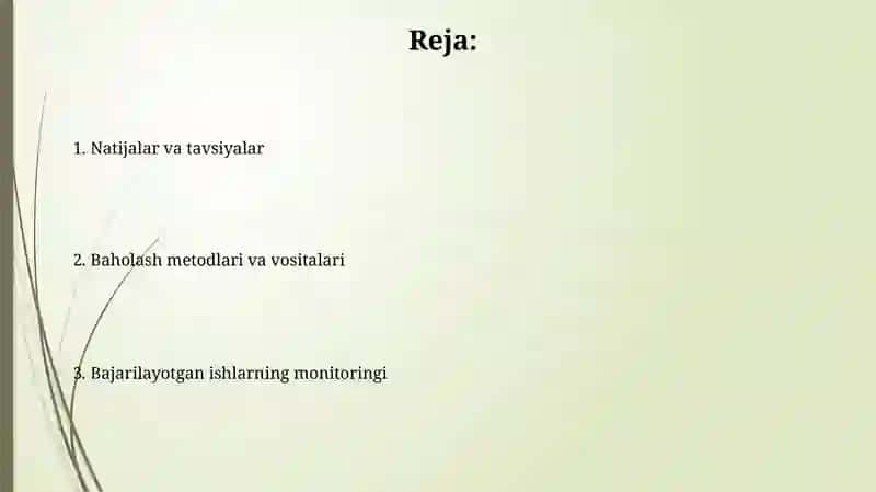 Olib borilgan ishlar monitoring olib borilishi va baholash 2