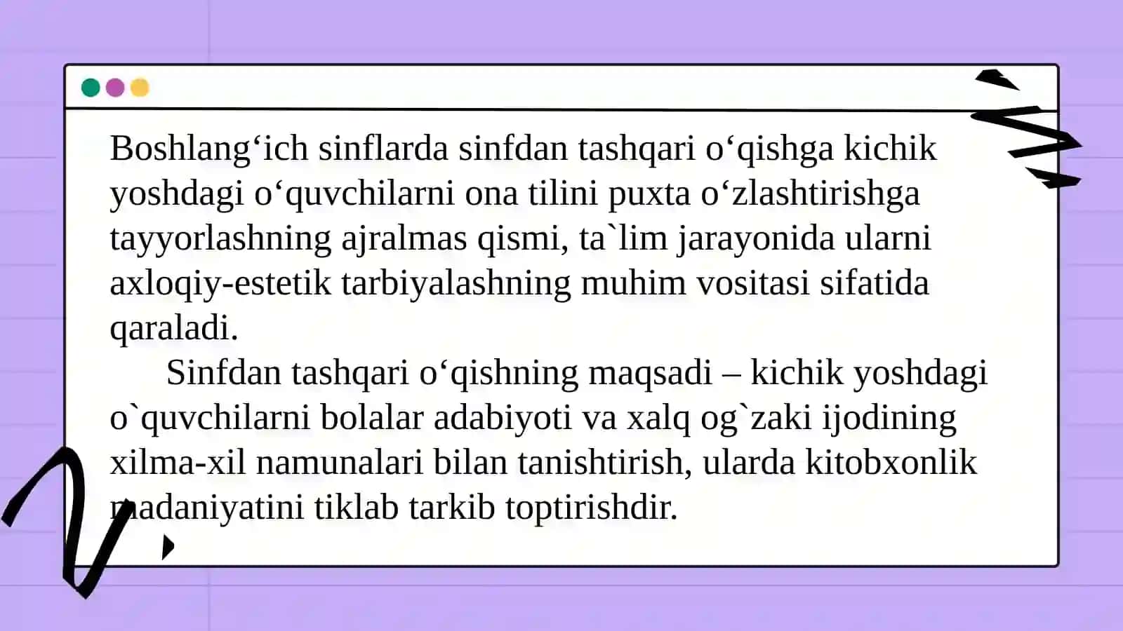 Sinfdan tashqari mashg`ulotlarda xalq og'zaki ijodi va bоlаlаr adabiyoti namunalaridan foydalanish 2