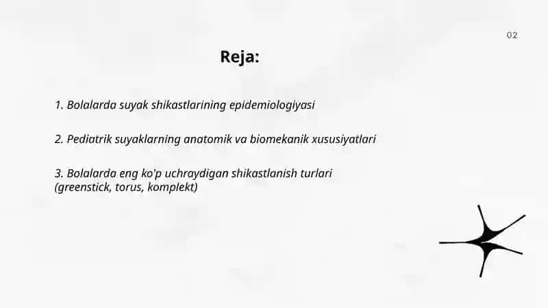 Bolalarda suyak shikastlarini o'ziga xosligi 2
